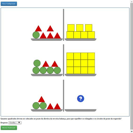 Jogo para exercitar EQUAÇÕES DO 1º GRAU 